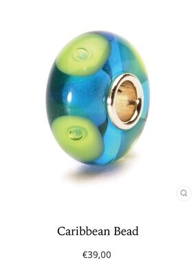 Trollbeads Caribbean Glass Bead Charm - Blue & Green